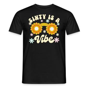 Né En 1962 60 Ans Anniversaire Femme Retro Groovy - T-shirt homme - noir - Devant - AI Model Male 178 light (178cm)