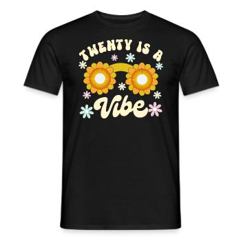 Né En 2004 20 Ans Anniversaire Femme Retro Groovy - T-shirt homme - noir - Devant - AI Model Male 178 light (178cm)