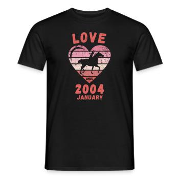 Love Horse Riding Birthday January 2004 - Men's T-Shirt - black - Front - AI Model Male 178 light (178cm)