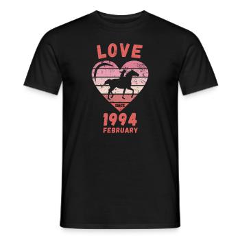 Love Horse Riding Birthday Février 1994 - T-shirt homme - noir - Devant - AI Model Male 178 light (178cm)