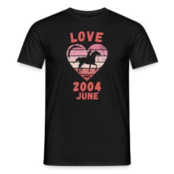 Love Horse Riding Birthday June 2004 - Men's T-Shirt - black - Front - AI Model Male 178 light (178cm)