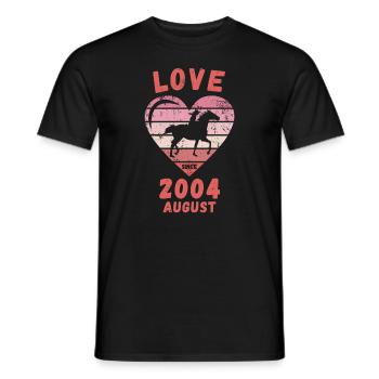 Love Horse Riding Birthday August 2004 - Men's T-Shirt - black - Front - AI Model Male 178 light (178cm)