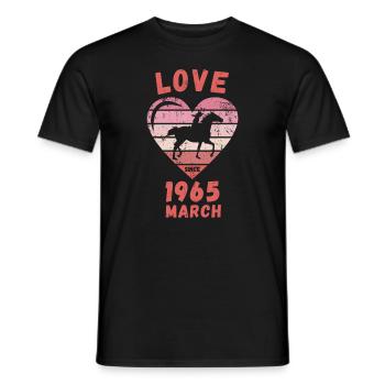 Love Pferde Reiten Geburtstag März 1965 - Männer T-Shirt - Schwarz - Vorne - AI Model Male 178 light (178cm)