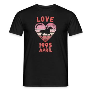 Love Horse Riding Birthday Avril 1995 - T-shirt homme - noir - Devant - AI Model Male 178 light (178cm)