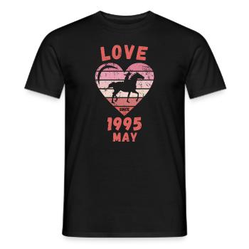 Love Horse Riding Birthday May 1995 - Men's T-Shirt - black - Front - AI Model Male 178 light (178cm)
