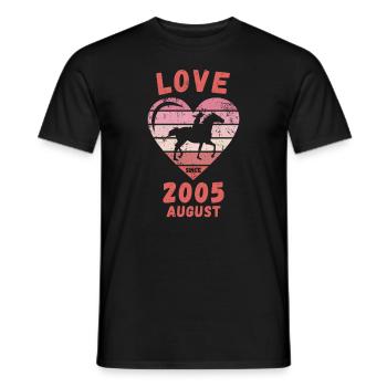 Love Horse Riding Birthday August 2005 - Men's T-Shirt - black - Front - AI Model Male 178 light (178cm)