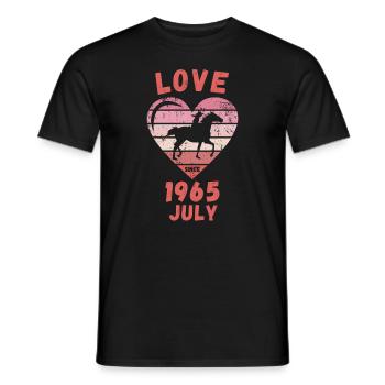 Love Pferde Reiten Geburtstag Juli 1965 - Männer T-Shirt - Schwarz - Vorne - AI Model Male 178 light (178cm)
