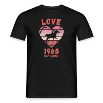 Love Pferde Reiten Geburtstag September 1965 - Männer T-Shirt - Schwarz - Vorne - AI Model Male 178 light (178cm)