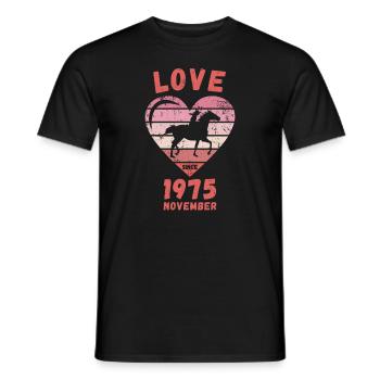 Love Horse Riding Birthday November 1975 - Men's T-Shirt - black - Front - AI Model Male 178 light (178cm)