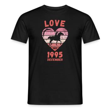 Love Horse Riding Birthday Décembre 1995 - T-shirt homme - noir - Devant - AI Model Male 178 light (178cm)