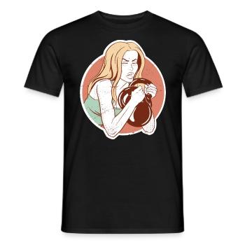 Bodybuilder Leg Day Girl Kettlebells Fitness - T-shirt homme - noir - Devant - AI Model Male 178 light (178cm)