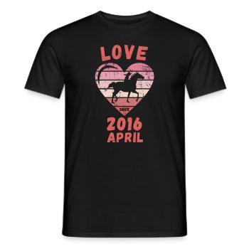 Love Pferde Reiten Geburtstag April 2016 - Männer T-Shirt - Schwarz - Vorne - AI Model Male 178 light (178cm)