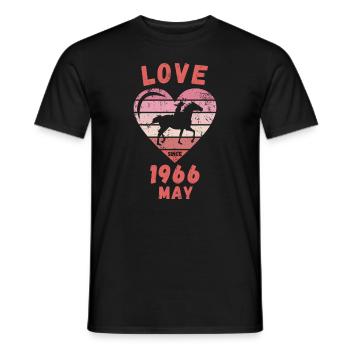 Love Horse Riding Birthday May 1966 - Men's T-Shirt - black - Front - AI Model Male 178 light (178cm)