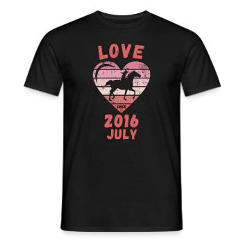 Love Pferde Reiten Geburtstag Juli 2016 - Männer T-Shirt - Schwarz - Vorne - AI Model Male 178 light (178cm)