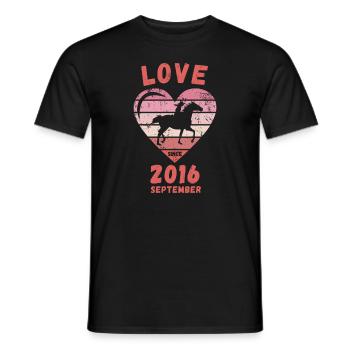 Love Pferde Reiten Geburtstag September 2016 - Männer T-Shirt - Schwarz - Vorne - AI Model Male 178 light (178cm)