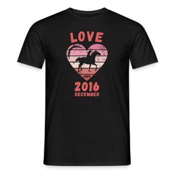 Love Pferde Reiten Geburtstag Dezember 2016 - Männer T-Shirt - Schwarz - Vorne - AI Model Male 178 light (178cm)