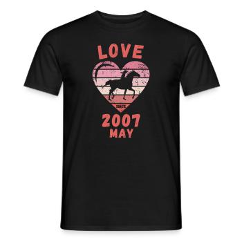 Love Horse Riding Birthday May 2007 - Men's T-Shirt - black - Front - AI Model Male 178 light (178cm)