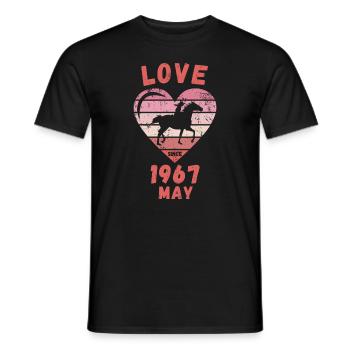 Love Horse Riding Birthday May 1967 - Men's T-Shirt - black - Front - AI Model Male 178 light (178cm)
