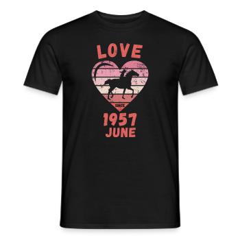Love Horse Riding Birthday June 1957 - Men's T-Shirt - black - Front - AI Model Male 178 light (178cm)