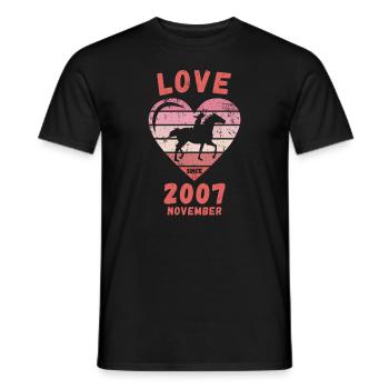 Love Pferde Reiten Geburtstag November 2007 - Männer T-Shirt - Schwarz - Vorne - AI Model Male 178 light (178cm)