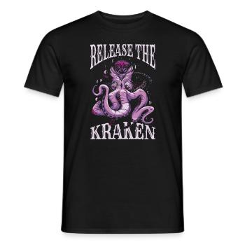 Octopus Kraken Cuttlefish Tier - Männer T-Shirt - Schwarz - Vorne - AI Model Male 178 light (178cm)