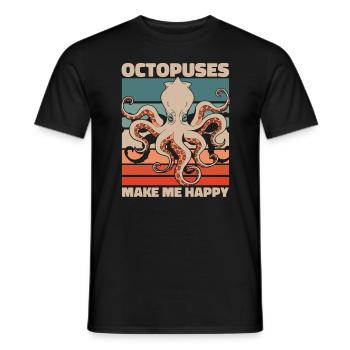 Octopus Kraken Cuttlefish Tier - Männer T-Shirt - Schwarz - Vorne - AI Model Male 178 light (178cm)
