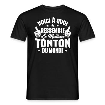 Voici à Quoi Ressemble le Meilleur Tonton du Monde - T-shirt homme - noir - Devant - AI Model Male 178 light (178cm)