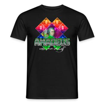 Mozart Pop Art | Wolfgang Amadeus Mozart Cadeau - T-shirt homme - noir - Devant - AI Model Male 178 light (178cm)