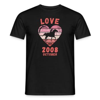 Love Horse Riding Birthday October 2008 - Men's T-Shirt - black - Front - AI Model Male 178 light (178cm)