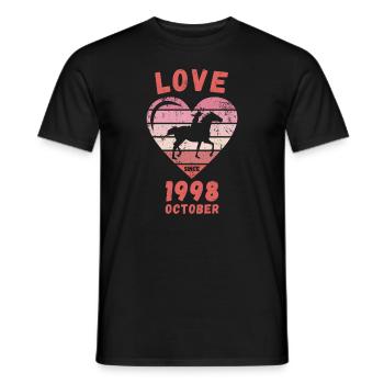 Love Horse Riding Birthday Octobre 1998 - T-shirt homme - noir - Devant - AI Model Male 178 light (178cm)