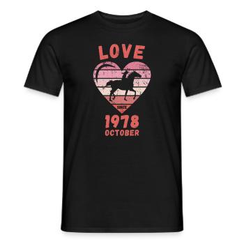 Love Pferde Reiten Geburtstag Oktober 1978 - Männer T-Shirt - Schwarz - Vorne - AI Model Male 178 light (178cm)