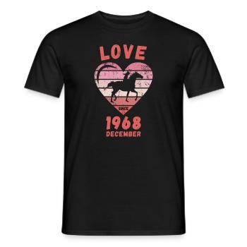 Amour équitation Anniversaire Décembre 1968 - T-shirt homme - noir - Devant - AI Model Male 178 light (178cm)