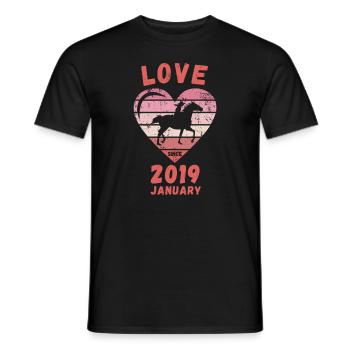 Love Horse Riding Birthday January 2019 - Men's T-Shirt - black - Front - AI Model Male 178 light (178cm)