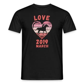 Love Horse Riding Birthday March 2019 - Men's T-Shirt - black - Front - AI Model Male 178 light (178cm)