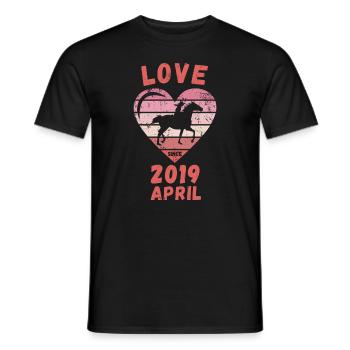 Love Horse Riding Birthday April 2019 - Men's T-Shirt - black - Front - AI Model Male 178 light (178cm)