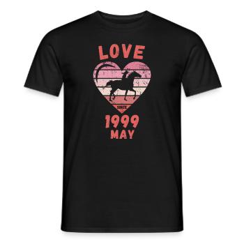Love Horse Riding Birthday May 1999 - Men's T-Shirt - black - Front - AI Model Male 178 light (178cm)