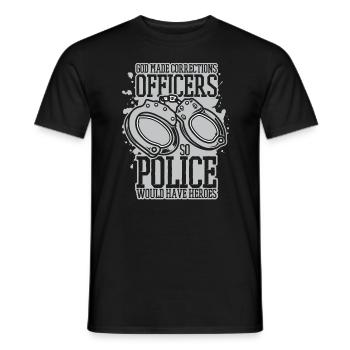 Agent correctionnel Gardien Agent d’application de la loi - T-shirt homme - noir - Devant - AI Model Male 178 light (178cm)