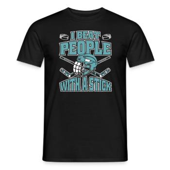 Sports de hockey sur glace - T-shirt homme - noir - Devant - AI Model Male 178 light (178cm)