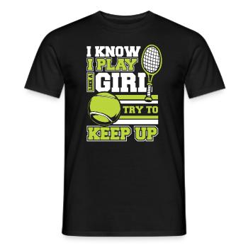 Tennis tennis player - Men's T-Shirt - black - Front - AI Model Male 178 light (178cm)