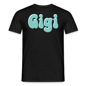 Name Girl Gigi Retro Name Gigi Couple - Men's T-Shirt - black - Front - AI Model Male 178 light (178cm)