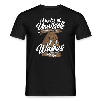 Walrus Walrus Animal Ocean - Men's T-Shirt - black - Front - AI Model Male 178 light (178cm)