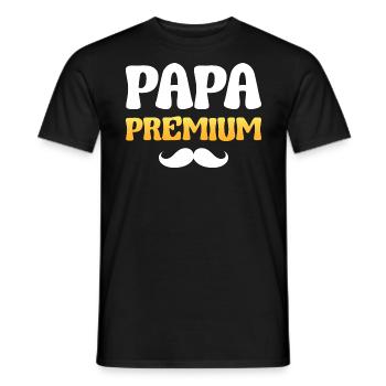 Papa Premium Homme Parent Papa Fête Des Pères 2024 - T-shirt homme - noir - Devant - AI Model Male 178 light (178cm)