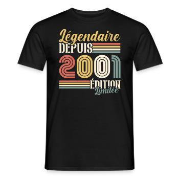 Légendaire Depuis 2001 - T-shirt homme - noir - Devant - AI Model Male 178 light (178cm)