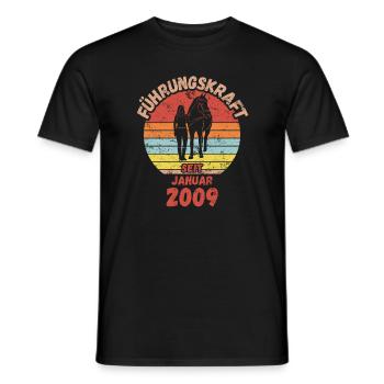 Führungskraft Reiten Geburtstag Januar 2009 - Männer T-Shirt - Schwarz - Vorne - AI Model Male 178 light (178cm)