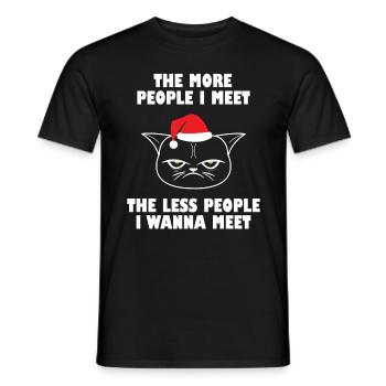 Menschen Katze Spruch lustig Weihnachtsgeschenk - Männer T-Shirt - Schwarz - Vorne - AI Model Male 178 light (178cm)