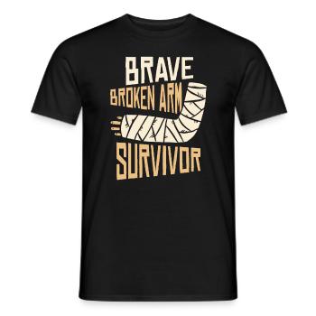 Bonne récupération Bras cassé Os cassé - T-shirt homme - noir - Devant - AI Model Male 178 light (178cm)