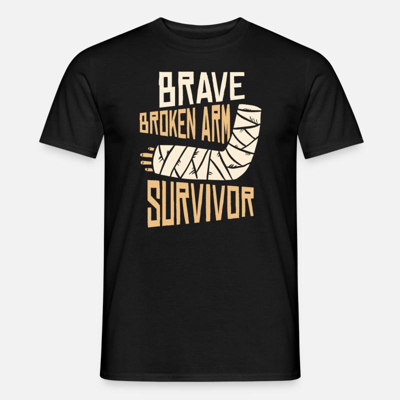 Gute Besserung Gebrochener Arm Knochenbruch - Männer T-Shirt - Schwarz