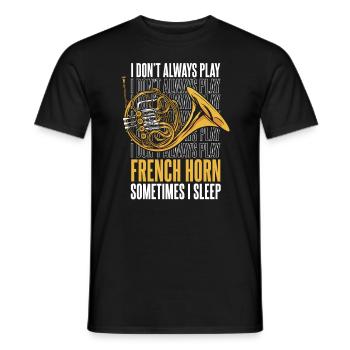 French Horn Instrument - Männer T-Shirt - Schwarz - Vorne - AI Model Male 178 light (178cm)
