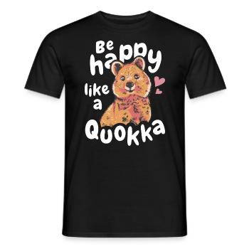 Animal kangourou à queue courte quokka - T-shirt homme - noir - Devant - AI Model Male 178 light (178cm)