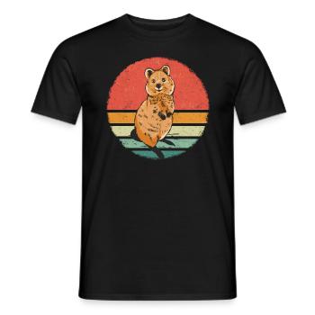 Animal kangourou à queue courte quokka - T-shirt homme - noir - Devant - AI Model Male 178 light (178cm)